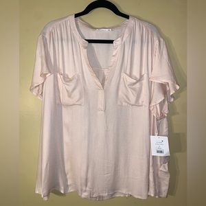 NWT! Pale Blush Short-Sleeve Top